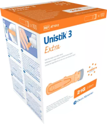 UNISTIK 3 Extra Eindr.Tiefe 2,0 mm Stechhilfe 100 St Lanzetten