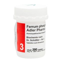 Ferrum phosphoricum D12 Adler Pharma Biochemie nach Dr. Schüßler Nr.3, Tablette 200 St Tabletten