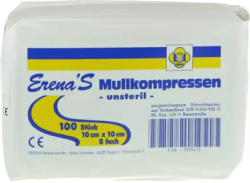 ERENA UNSTERIL Mullkompr.10x10 cm 8fach 100 St Kompressen