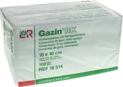 GAZIN Mullkomp.10x10 cm unsteril 12fach RK 100 St Kompressen