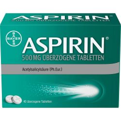 ASPIRIN 500MG  40 St Überzogene Tabletten