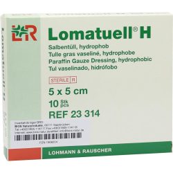 LOMATUELL H Salbentüll 5x5 cm steril 10 St Verband