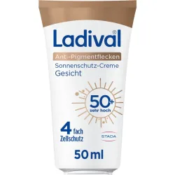 Ladival Anti-Pigmentflecken Sonnenschutz-Creme Gesicht LSF 50+: Sonnencreme beugt Pigmentflecken vor mit Niacinamid & Vitamin E, mit 4-fach Zellschutz, 50ml