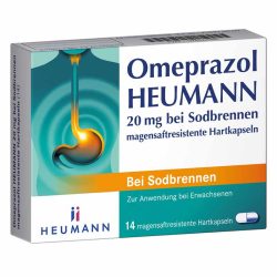 Omeprazol HEUMANN 20mg bei Sodbrennen 14 St Magensaftresistente Hartkapseln