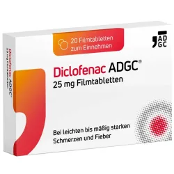 Diclofenac ADGC 25 mg Filmtabletten bei Schmerzen und Entzündungen 20 St Filmtabletten
