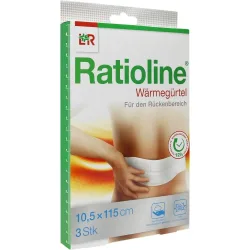Ratioline Wärmegürtel Rücken 10,5 x 115 cm 3 St Pflaster