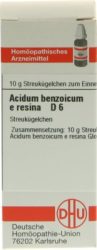 ACIDUM BENZOICUM E Resina D 6 Globuli 10 g Globuli