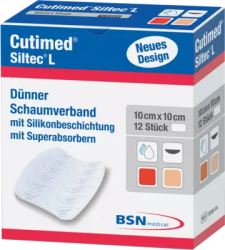 CUTIMED Siltec L Schaumverb.10x10 cm dü.san.haf. 12 St Kompressen
