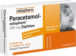 Paracetamol-ratiopharm 250mg Zäpfchen 10 St Kleinkinder-Suppositorien