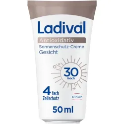 Ladival Antioxidativ Sonnenschutz-Creme Gesicht LSF 30: Sonnencreme mit Anti-Pollution-Komplex aus Vitamin C & E, mit 4-fach Zellschutz, schweißresistent, 50ml