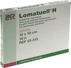 LOMATUELL H Salbentüll 10x10 cm steril 10 St Verband