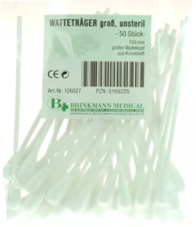 WATTETRÄGER unsteril großer Wattekopf 50 St