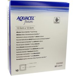 AQUACEL Foam adhäsiv 12,5x12,5 cm Verband 10 St Verband