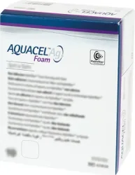AQUACEL Ag Foam nicht adhäsiv 5x5 cm Verband 10 St Verband