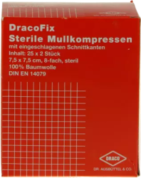 DRACOFIX PEEL Kompressen 7,5x7,5 cm steril 8fach 25X2 St Kompressen
