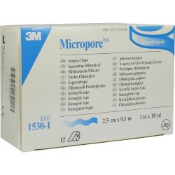 MICROPORE Vliespfl.2,5 cmx9,1 m weiß 1530-1 12 St Pflaster