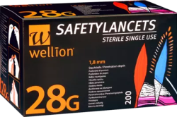 WELLION Safetylancets 28 G Sicherheitseinmallanz. 200 St Lanzetten