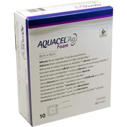 AQUACEL Ag Foam adhäsiv 8x8 cm Verband 10 St Verband