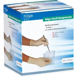 HÖGA STERIL Kompressen 7,5x7,5 cm 8fach 25X2 St Kompressen