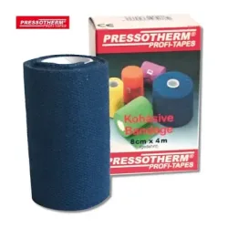 PRESSOTHERM Kohäsive Bandage 8 cmx4 m blau 1 St Binden