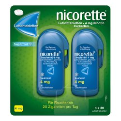 nicorette 4 mg Nikotinlutschtabletten freshmint für Raucher zum Aufhören