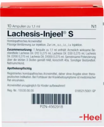LACHESIS INJEEL S Ampullen 10 St Ampullen