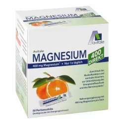 Avitale Magnesium 400 Direkt Orange Portionssticks 50X2.1 g Granulat