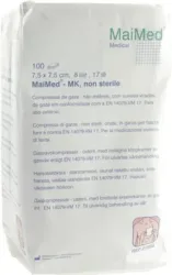 MULLKOMPRESSEN 7,5x7,5 cm unsteril 8fach 100 St Kompressen