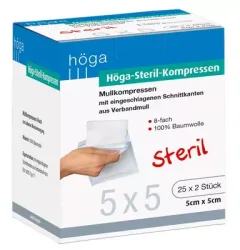 HÖGA STERIL Kompressen 5x5 cm 8fach 25X2 St Kompressen