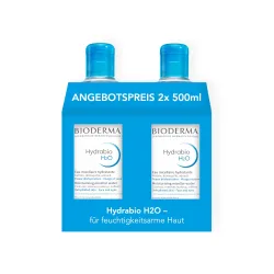 BIODERMA Hydrabio H2O Feuchtigkeitsspendendes Mizellen-Reinigungswasser Doppelpack 2X500 ml Lösung