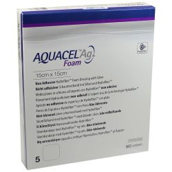 AQUACEL Ag Foam nicht adhäsiv 15x15 cm Verband 5 St Verband