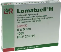 LOMATUELL H Salbentüll 5x5 cm steril 10 St Verband
