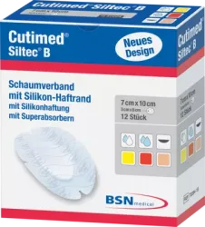CUTIMED Siltec B Schaumverb.7x10 cm oval 12 St Kompressen