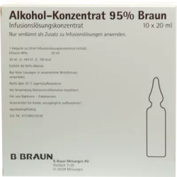ALKOHOL 95% Infusionslösungskonzentrat 10X20 ml Infusionslösungskonzentrat