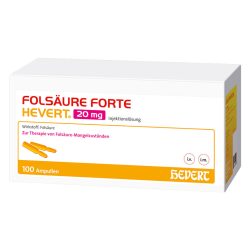 FOLSÄURE FORTE HEVERT 20 mg 100X2 ml Injektionslösung