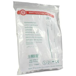 WATTESTÄBCHEN Holz 15 cm 10-11 mm mit Wattekopf 50 St