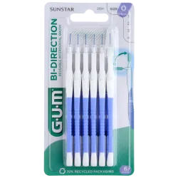 GUM BI-DIRECTION Interdentalbürsten 0,6 mm hellblau 6 St Zahnbürste