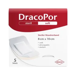DracoPor steril soft weiß 8 × 10 cm 5 St Verband