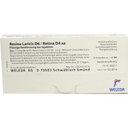 WELEDA RESINA LARICIS D 6/Retina D 4 aa Ampullen 8X1 ml Ampullen