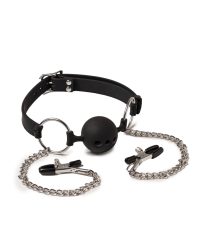 Mouthgag with Ball and Nipple