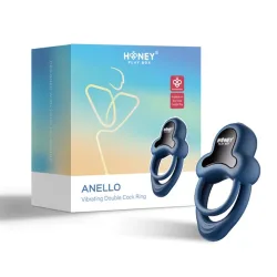 Anello Vibrating Double Cock Ring Blue