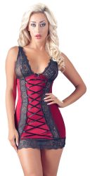 Kleid mit Zierschnürung und Spitze