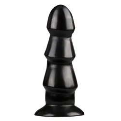 All Black Analdildo gerippt