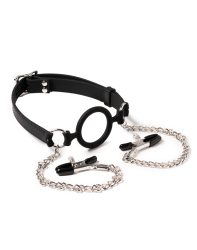 Mouthgag with O-Ring and Nipple Clamps