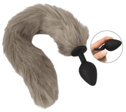 Analplug ?fluffy tail? mit langem Kunstfell-Schweif