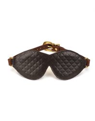 Augenbinde aus Leder - Schwarz, Braun & Gold