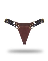 Lederslip - Schwarz, Braun & Gold
