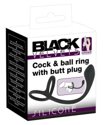 Penis- und Hodenring ?Cock & ball ring with butt plug? mit Analplug