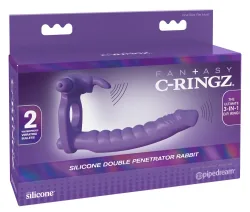 Vibro-Penisring ?Silicone Double Penetrator Rabbit? mit Analdildo