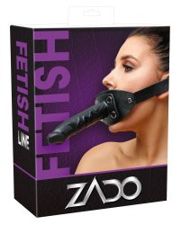 Knebel aus Latex mit Außen-Dildo
